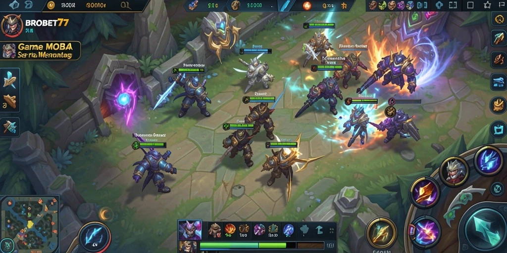 Tangkapan layar menampilkan aksi seru pertarungan dalam game MOBA.
