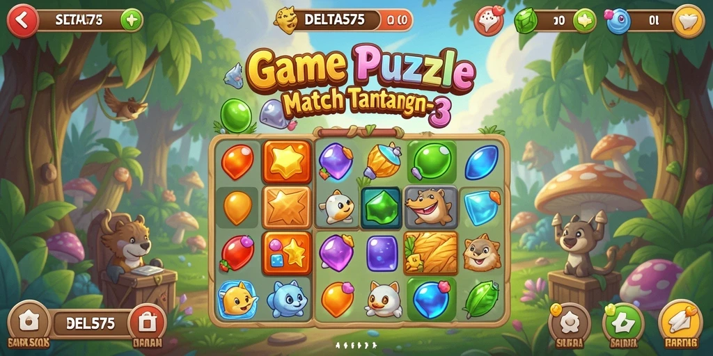Screenshot DELTA575 menampilkan gameplay seru dan penuh warna.