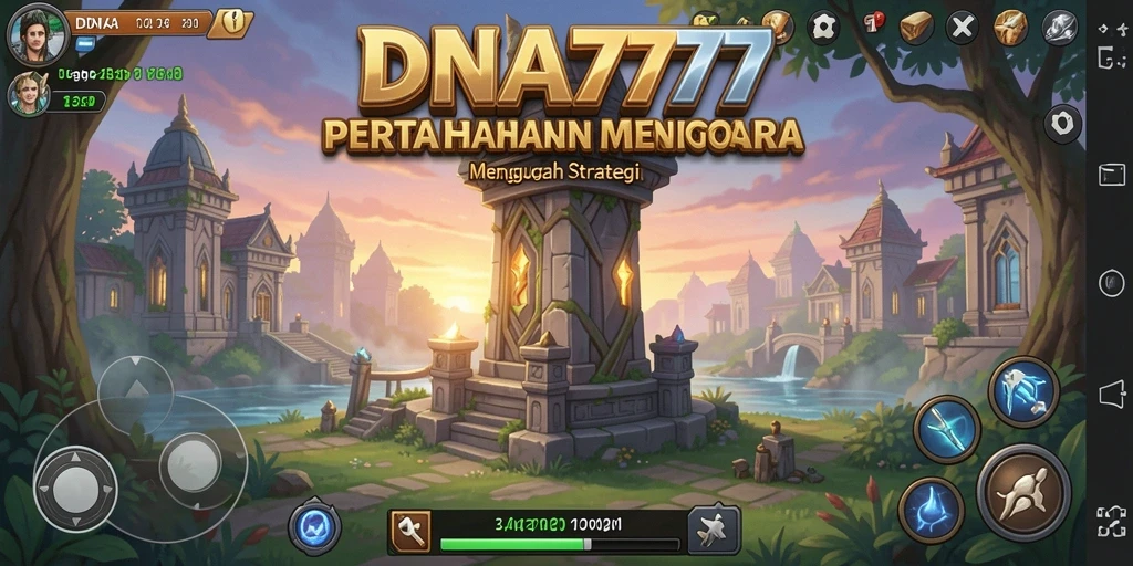 Tangkapan layar gameplay menara pertahanan yang penuh aksi dari DNA777.
