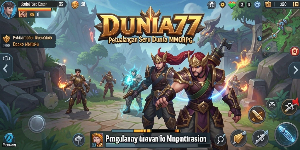 Tampilan screenshot gameplay DUNIA77 yang menampilkan aksi petualangan seru.
