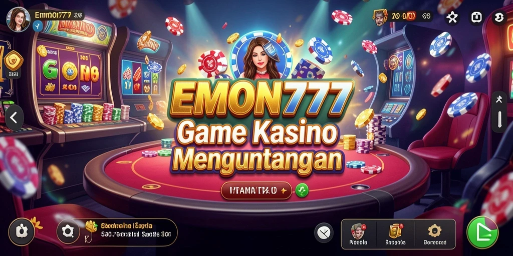 Screenshot gameplay EMON777 menampilkan suasana Kasino yang seru dan interaktif.