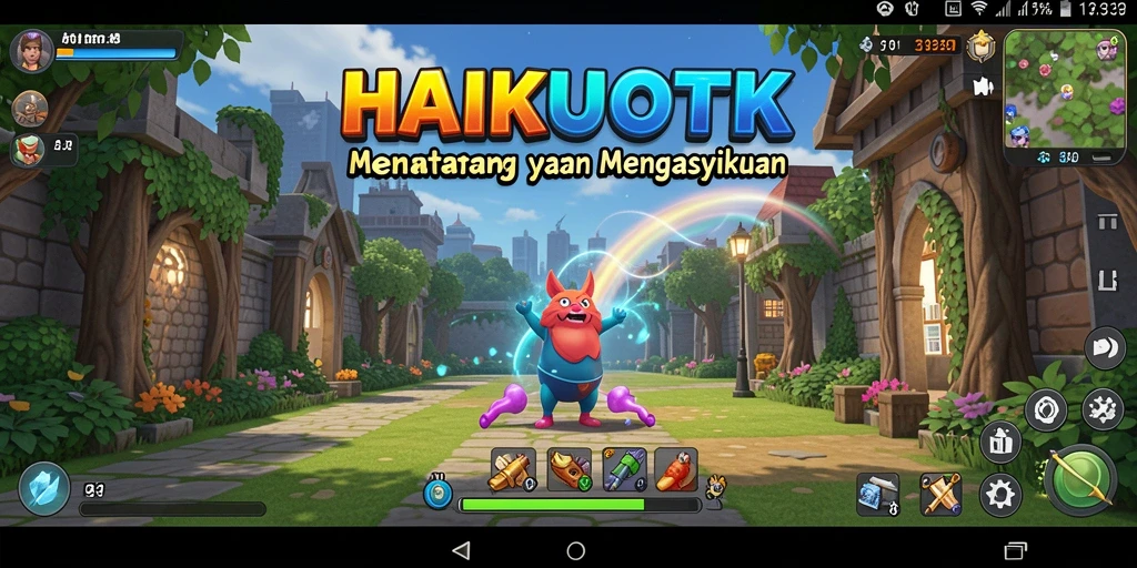 Tangkapan layar utama HAIKUOTK menunjukkan aksi seru gameplay Arcade.