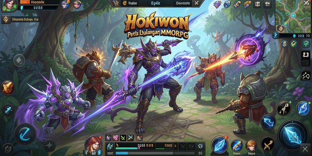Gameplay <strong>HOKIWON</strong> menampilkan aksi seru di dunia MMORPG.