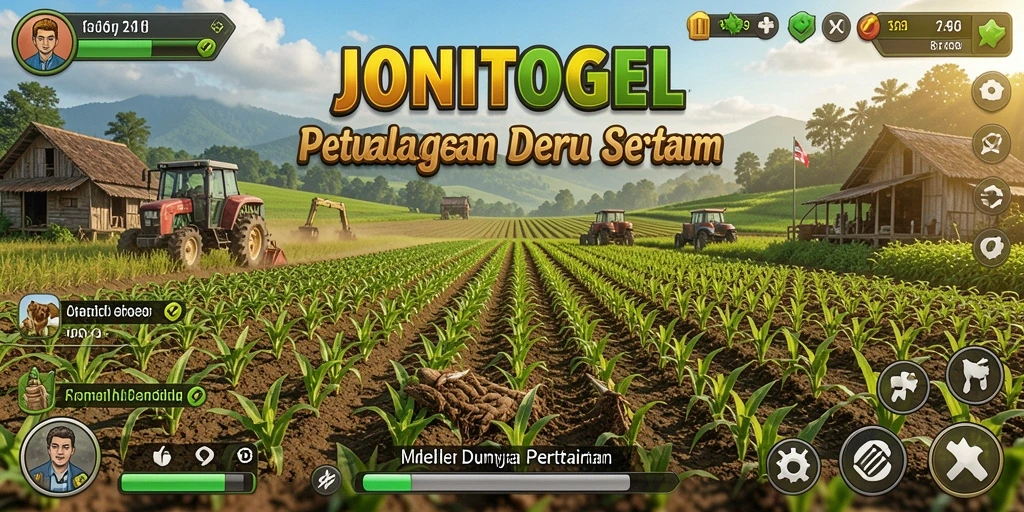 Tampilan menarik gameplay JONITOGEL di dunia pertanian.