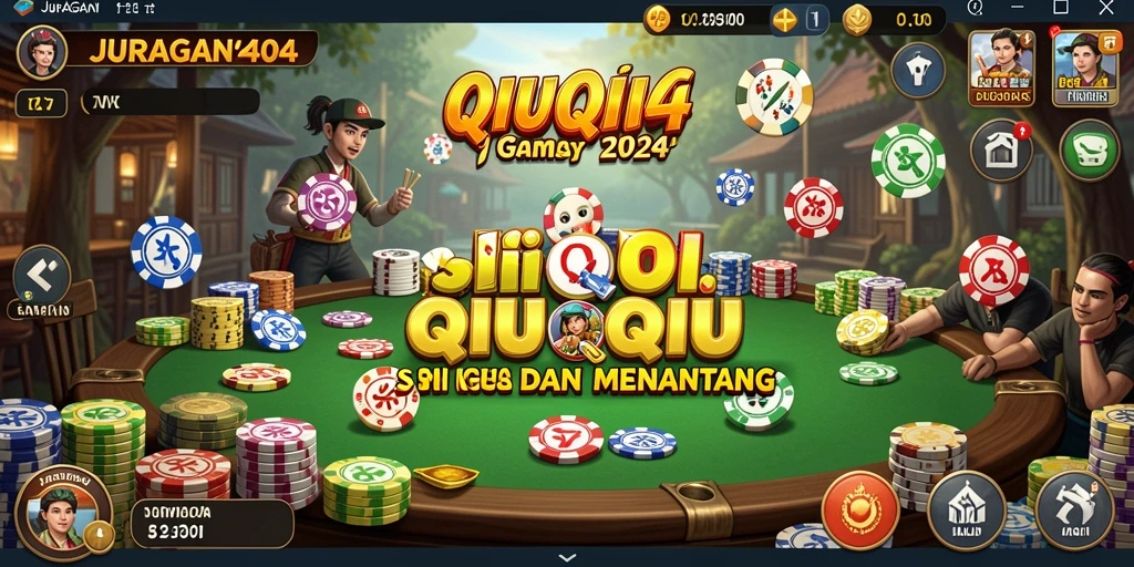 Screenshot gameplay JURAGAN404 menampilkan suasana QiuQiu yang dinamis.