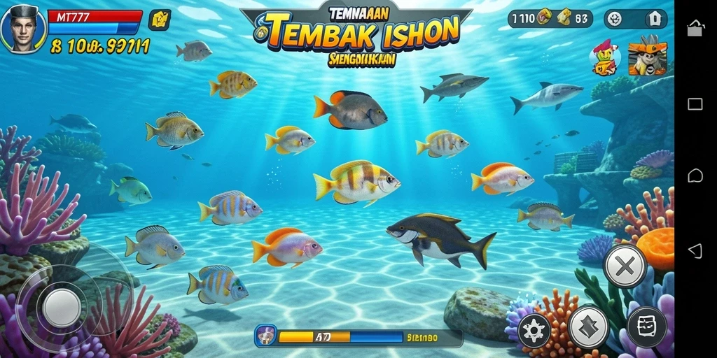 Tangkapan layar gameplay MT777 menampilkan aksi seru Tembak Ikan.