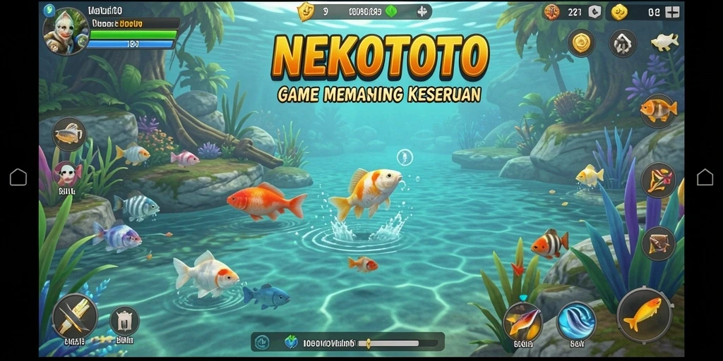 Tangkapan ikan besar di NEKOTOTO saat gameplay.