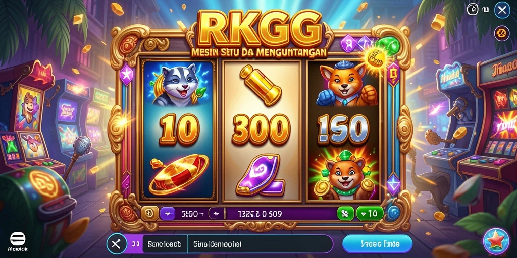 Tampilan gameplay Slot RKGG yang menarik dan penuh warna.
