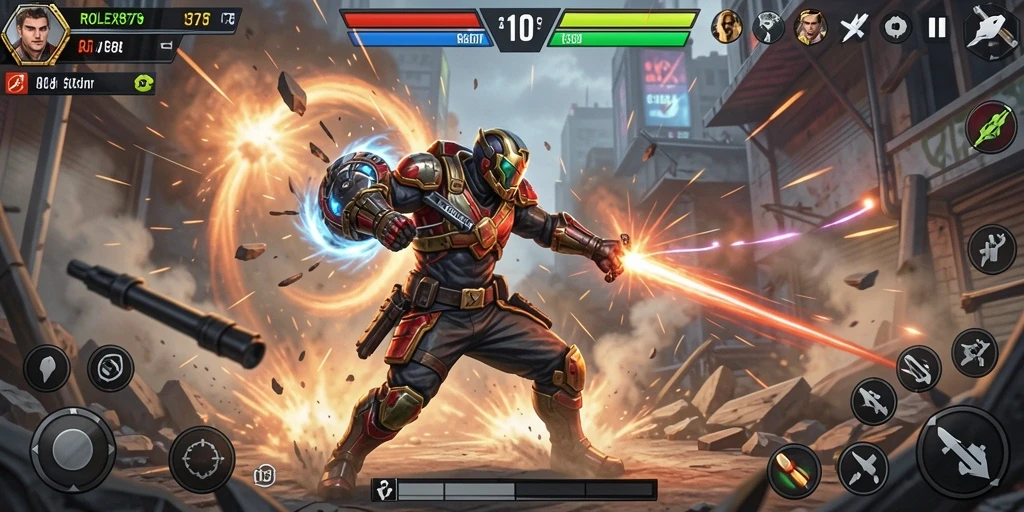 Tangkapan layar menunjukkan pertarungan seru dalam game Action ROLEX878.