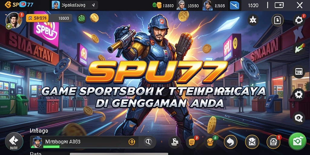 Screenshot utama SPBU77 menampilkan tampilan antarmuka aplikasi Sportsbook.
