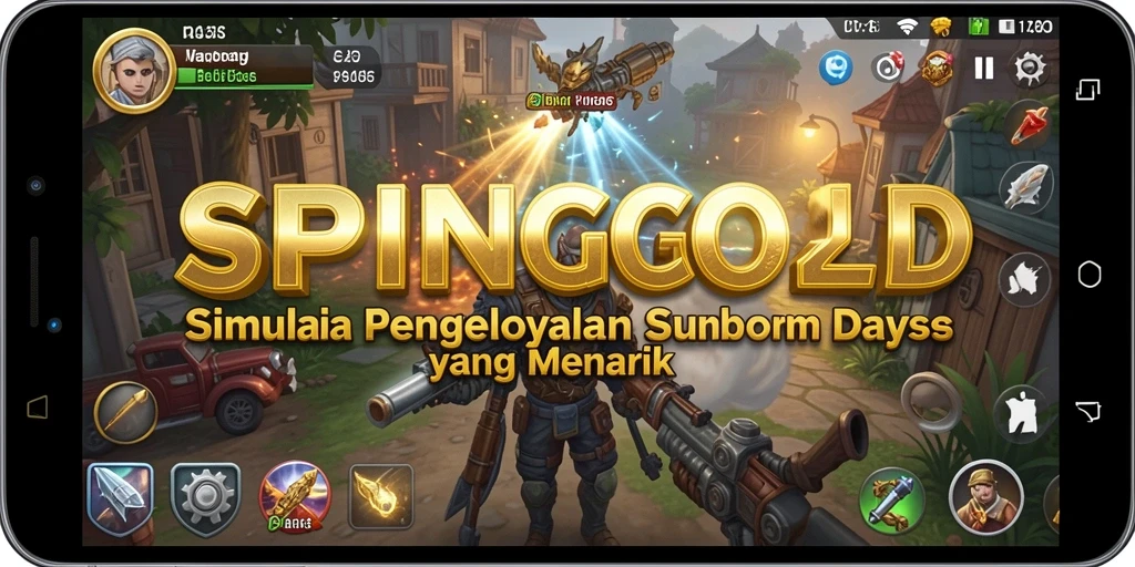 Tangkapan layar dari gameplay SPINGOLD yang menunjukkan pengelolaan sumber daya.
