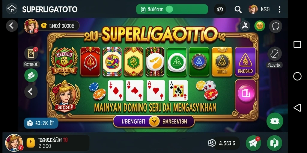 Screenshot gameplay SUPERLIGATOTO yang menampilkan keseruan permainan Domino.