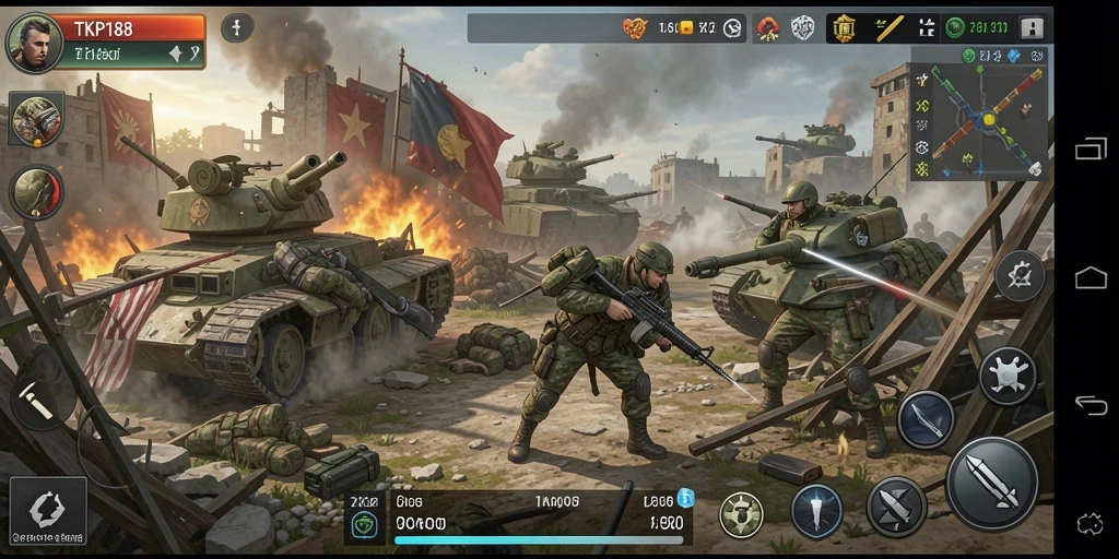 Tampilan gameplay yang intens dalam TKP188.