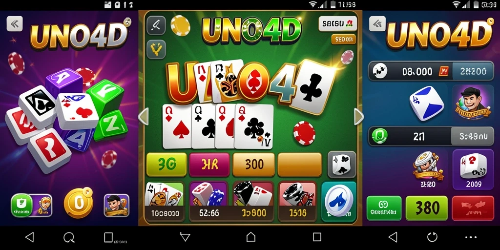 Tampilan gameplay UNO4D yang seru dalam permainan Domino.